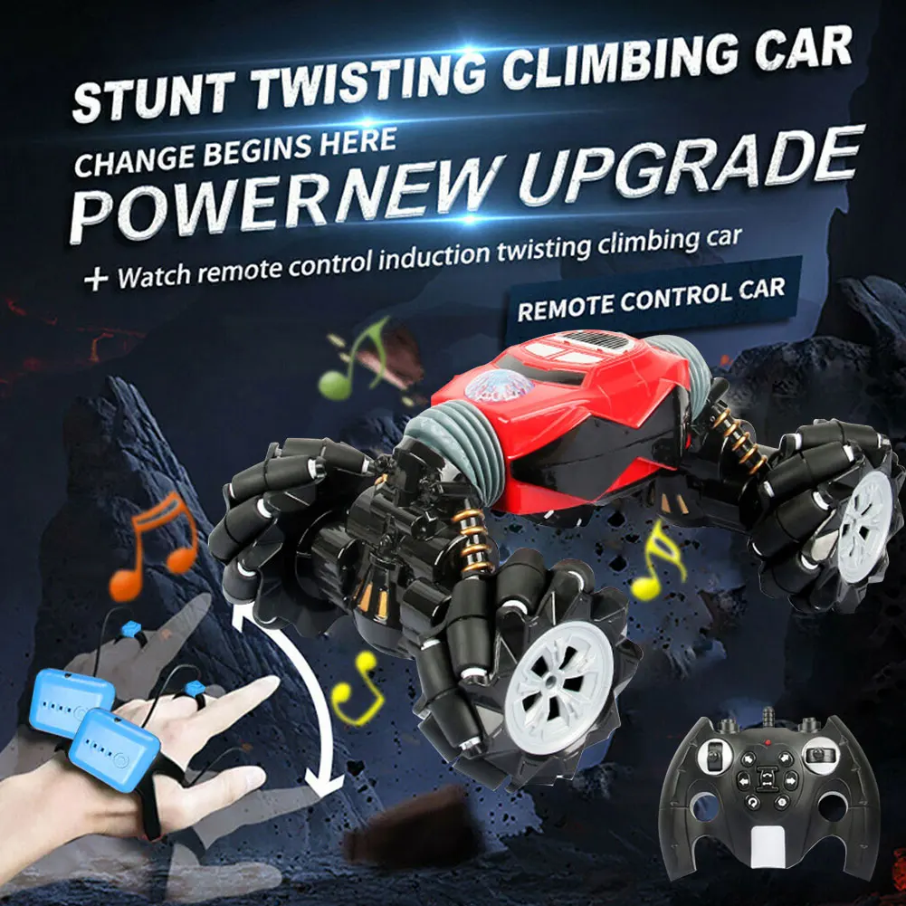

High Quality RC Stunt Car Christmas Light Music Stunt RC Car Gesture Sensing Twisting Vehicle Drift Cars Toy