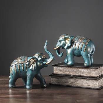 

resin Decorations European-Style Lucky Elephant Crafts Ornament Creative Home Living Room Porch Decorations home decor