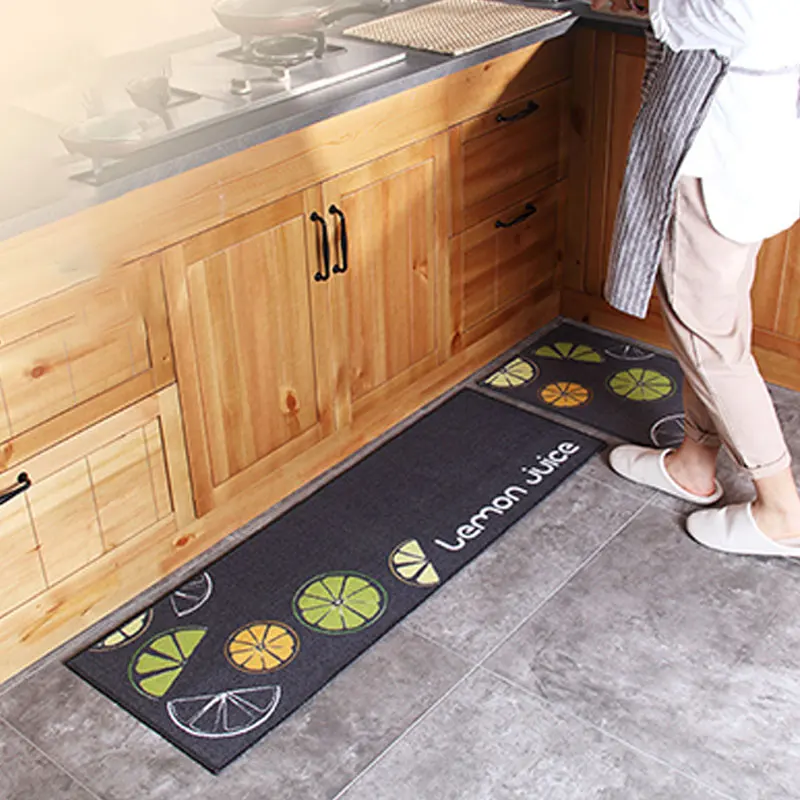 Printing Door Mat Kitchen Rectangle Floor Mats Soft Flannel Standing Mats Non Slip Rugs