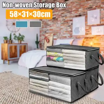 

Non Woven Fabric Folding Storage Box Dirty Clothes Collecting Case With Zipper For Toys Quilt Storage Box Clear Window Organizer