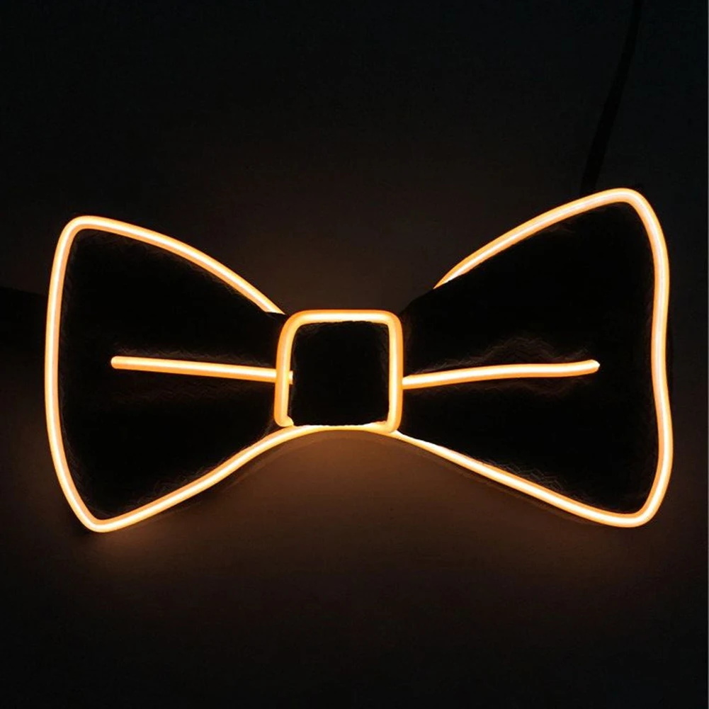 Men Women LED Wire Necktie Bowtie Luminous Flashing Lights Up Bow Tie For Club Wedding Christmas Necktie Party Wedding Gift Ties