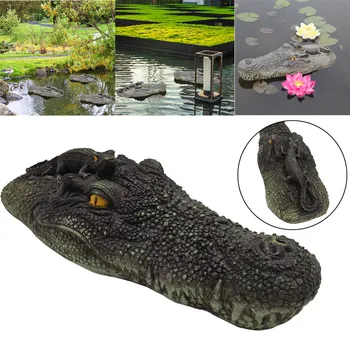 

Pool decoration simulation mother and child crocodile head flows freely from fading garden decorate foam Protect valuable fish