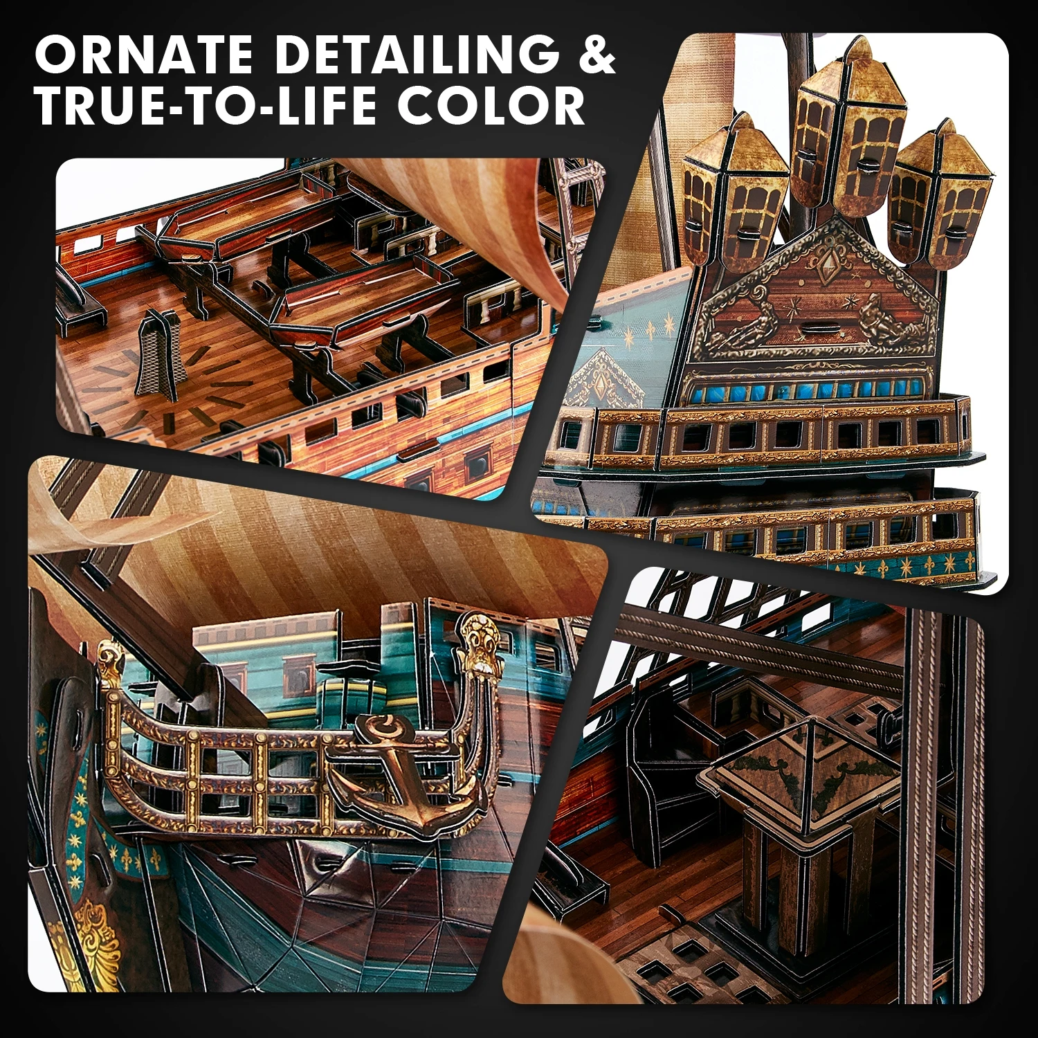 CubicFun 3D Puzzle The San Felipe Ship Model Kits 25.6" Sailboat 248 Pcs Stress Relief Home Decoration Gift for Adults Kids 3