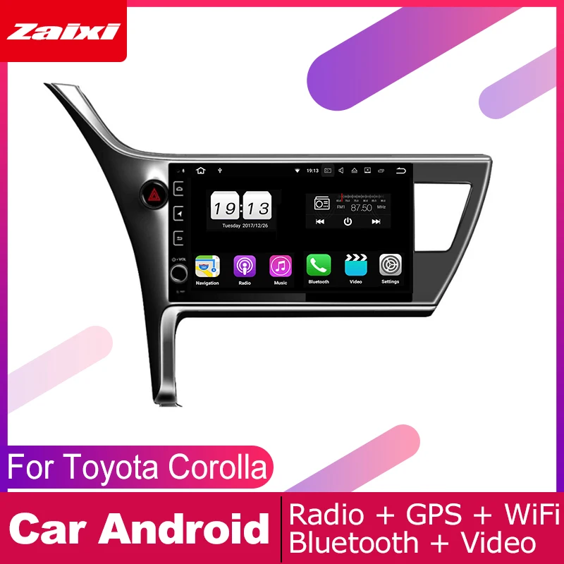 Автомобильный мультимедийный плеер ZaiXi android gps для Toyota Corolla 2016 ~ 2018 автомобильная