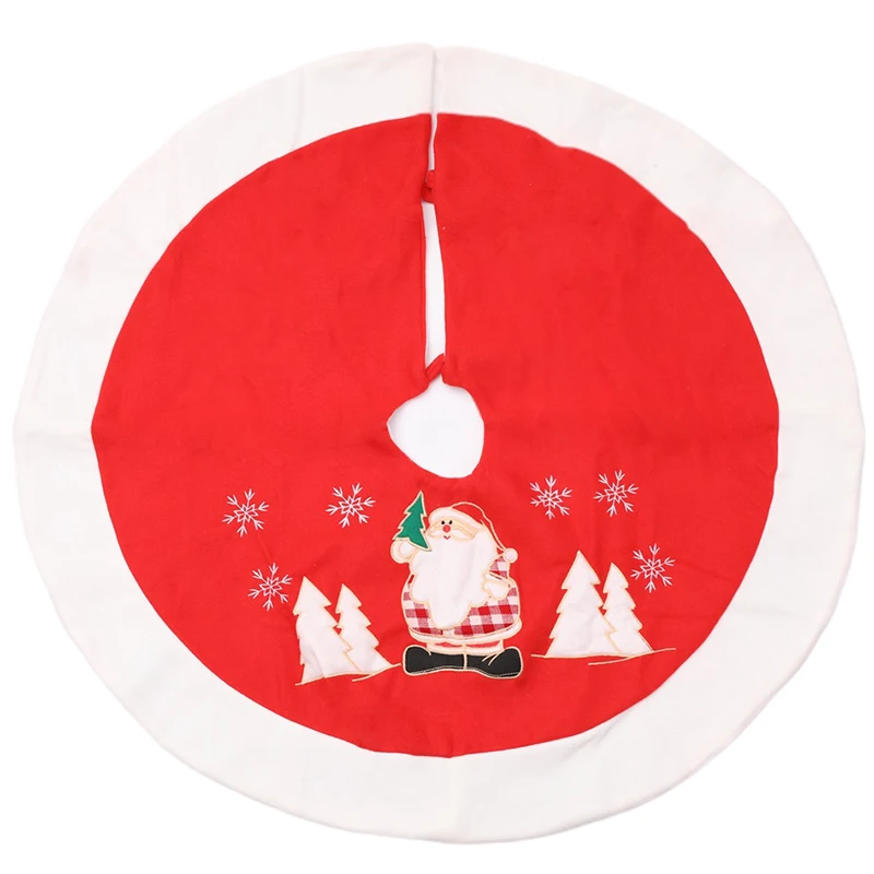 

Home Decoration Christmas Tree Skirt Santa Claus Pattern Embroidered Christmas Tree Carpet for Holiday Home Supplies Decor