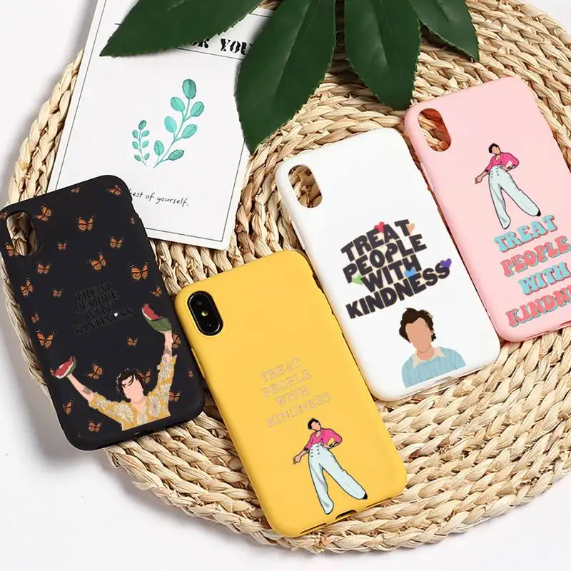 

treat people with kindness Phone Case Candy Color for iPhone 6 7 8 11 12 s mini pro X XS XR MAX Plus