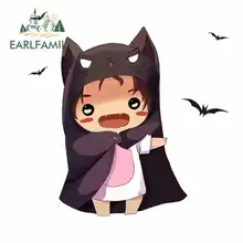 EARLFAMILY 13cm x 12.5cm Cute Bat Girl Funny Car Stickers Fine Decal Sunscreen Air Conditioner Accessories