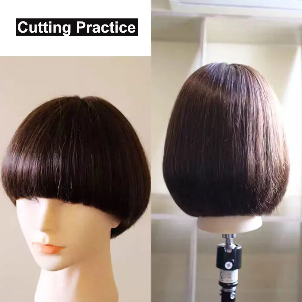 Morris Mannequin Head 100% Real Hair Training Head Manikin Head Cosmetology  Doll Head for Hairdresser Practice HairStyling Braiding with Clamp Stand