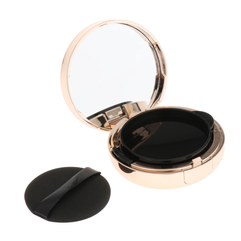 Pink Empty Air Cushion Puff Case Powder Container Cosmetic Concealer BB CC Cream Compact Box with Mirror