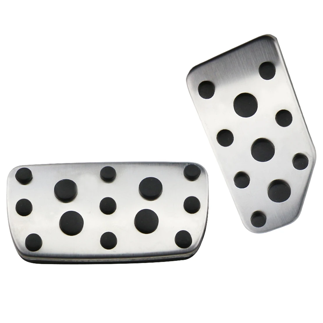 1 Set LHD Silver Auto Trans Car Brake Gas Pedal Covers Pads Kits Fit