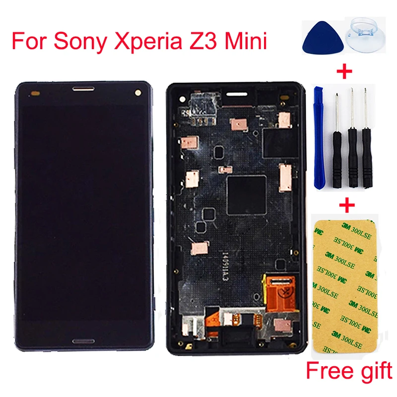 Продажа Для sony Xperia Z3 Mini font b lcd b font Compact D5803 D5833 сенсорный экран дигитайзер ЖК дисплей монитор модуль панель в сборе с рамкой