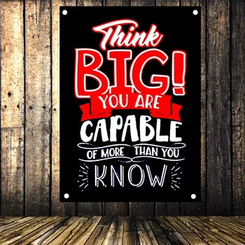 

Motivational Posters Flags & Banners, Inspirational Wall Art Wall Hanging, Classroom Office Entrepreneur Bedroom Decoration F6