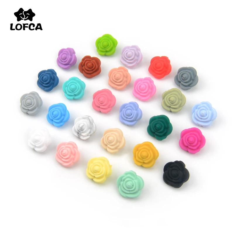 LOFCA 20 шт./лот горячая Распродажа 21 мм двусторонний цветок розы Силиконовые бусы