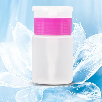 

60ml Push Down Cleaner Pump Dispenser Container Empty Bottle Clean Acetone Nail Polish Remover Alcohol Liquid Containers