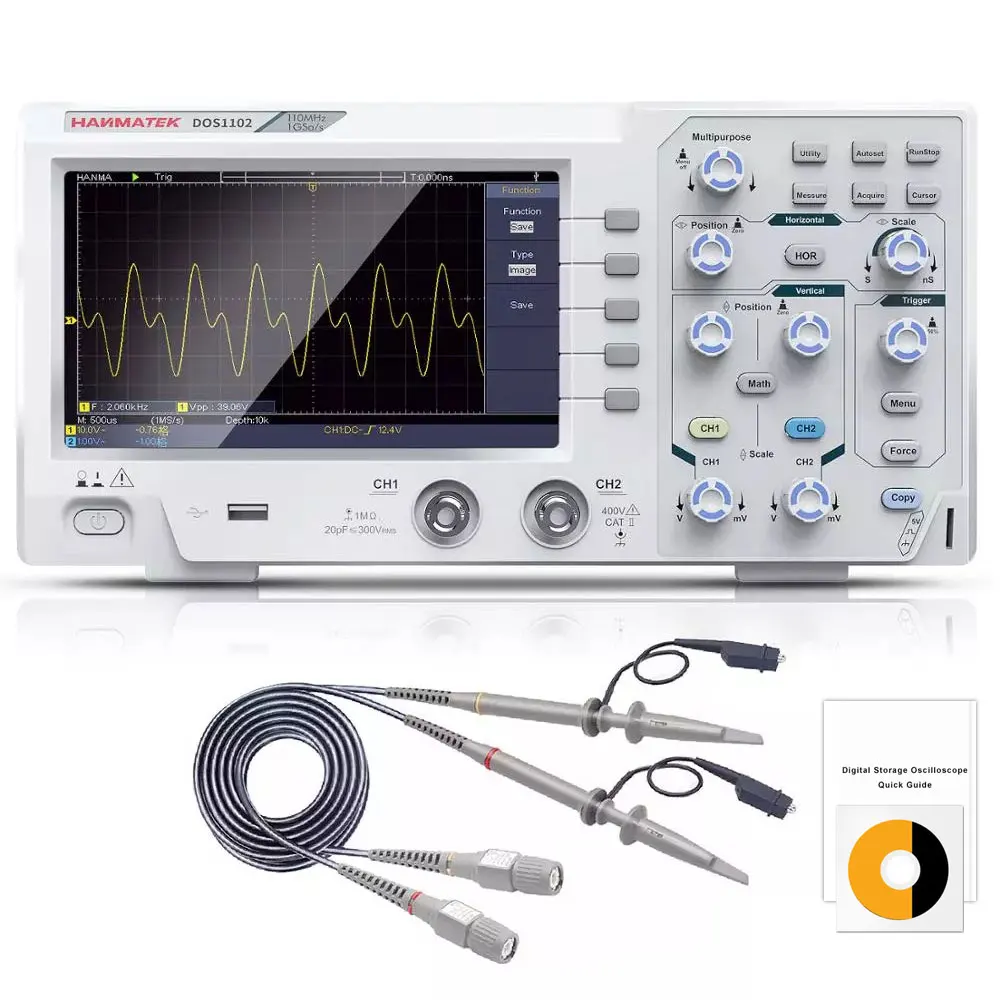 HANMATEK DOS1102 Digital Oscilloscope 2 Channels 100MHz 1GS/s Sampling