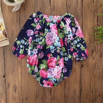 

Baby Girl Clothes 2020 Autumn New Clothes Casual Baby Long-sleeved Jumpsuit Baby Short Climbing Floral Robe Vestidos De Verano