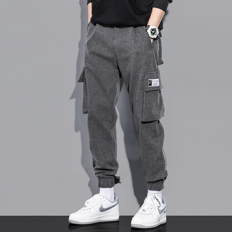 Autumn Winter Fashion Men Jeans High Quality Multi Pockets Casual Cargo Pants Streetwear Hip Hop Joggers Wide Leg Harem Trousers
