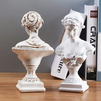 

European-style Girl Venus Head Portrait Home Decoration Creative Living Room White Statue Resin Craft Decoration