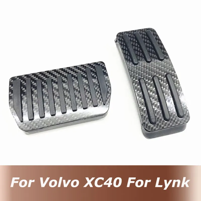 Fuel Brake Pedal Carbon Fiber Pedals Covers for Volvo XC40 S40 V40 for LYNK&CO 010203 AT Car Interior Accessories car pedals pedal cover