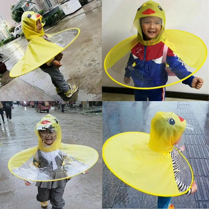 Новое дождливое пальто UFO Duck, детский плащ для малышей, детский зонтик, шляпа, волшебный плащ для детей