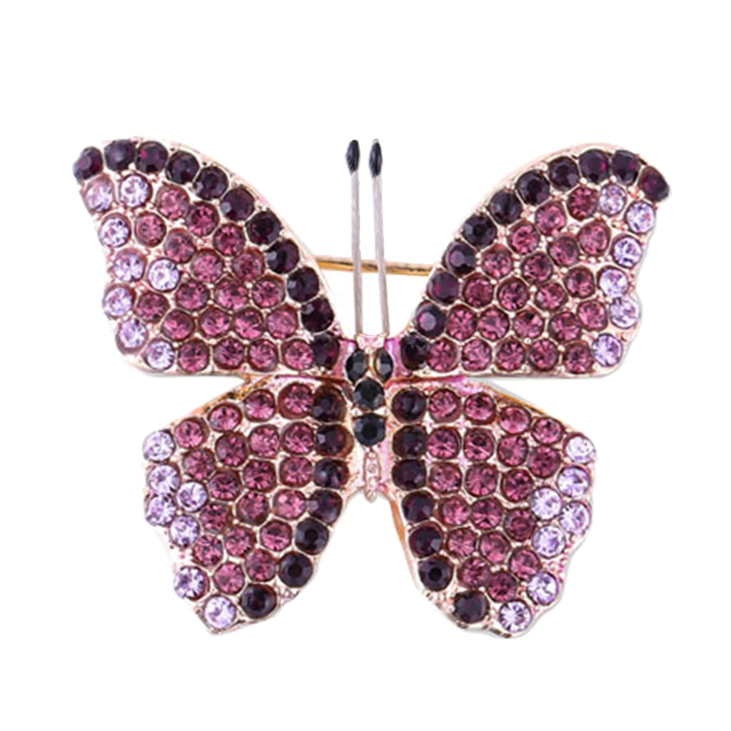 Ladies Butterfly Brooch Pins Bling Full Rhinestone Lapel Pin Crystal Elegant Jewellery Collar Bags Clothes Decorative Supplies