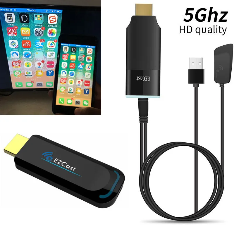 EZCAST 5G HDTV конвертер HD беспроводной WiFi Miracast Airplay DLNA дисплей видео адаптер для IPhone 11 12