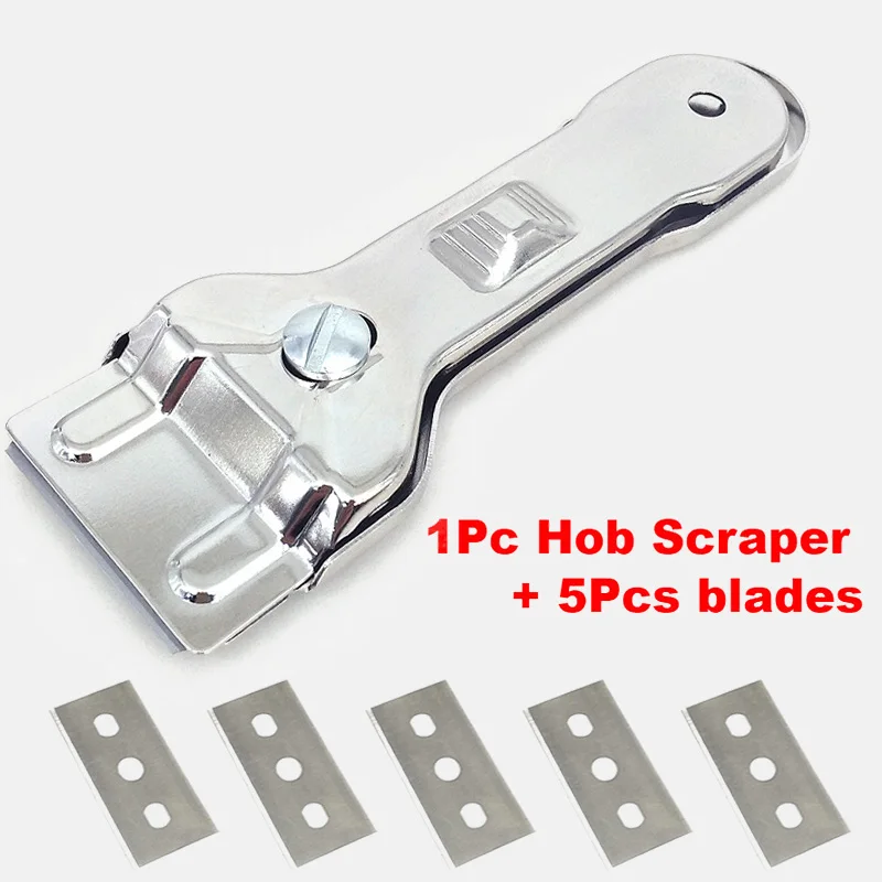 1PC Hob Scraper Cleaner Remover Multifunction Glass Ceramic With 5pcs
