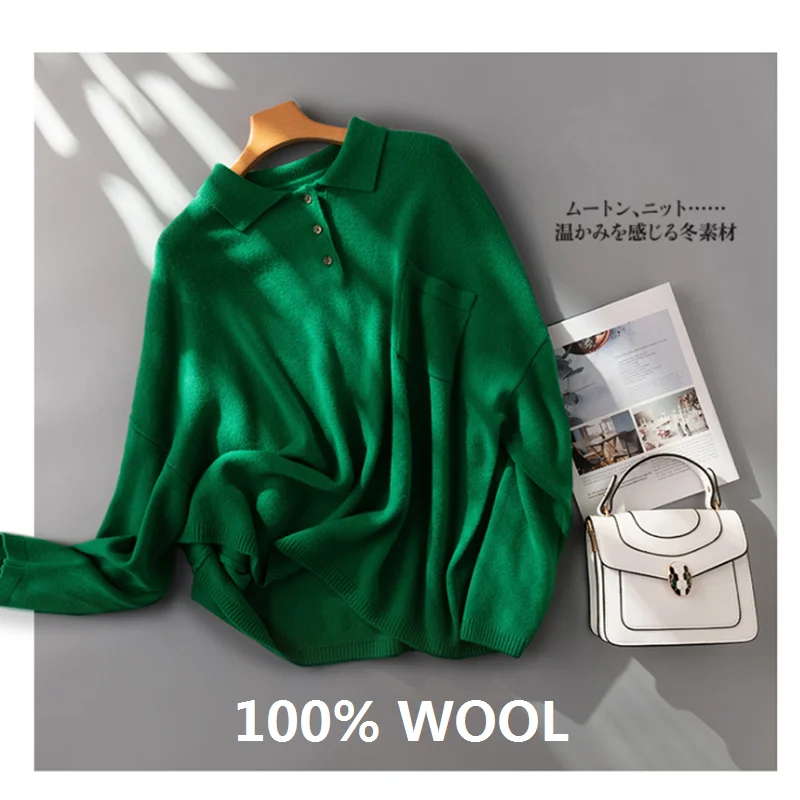 oversized green sweater top wool jumper pullover designer luxury korean plus size thick t-shirt sweatshirts knitwear jumpers big