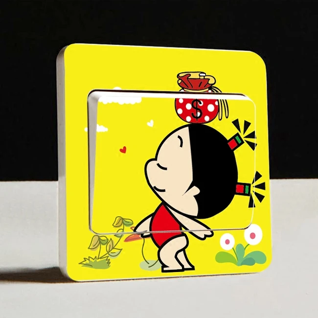 

Cartoon cute square switch decorative stickers socket sticker removable creative home decoration small broken child