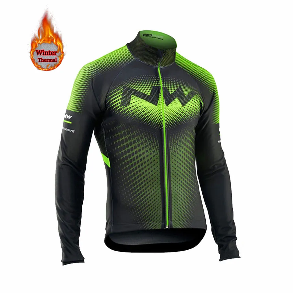 NW Men Spring Winter fleece Cycling Jersey Bicycle Long Sleeve Mountain MTB Jersey Clothes Shirts ZLJ21-A - Цвет: 7