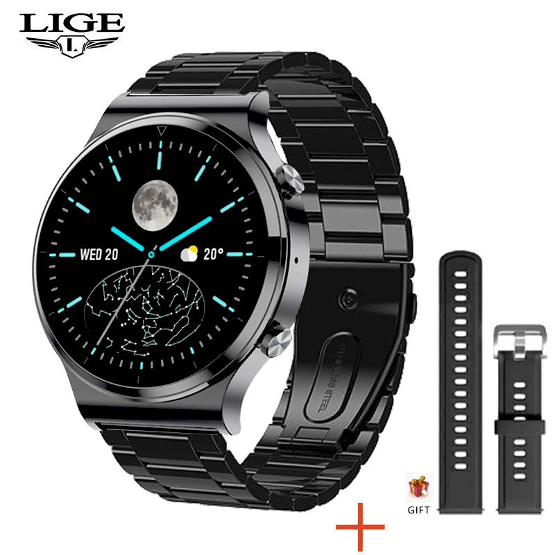 2021 New Smart watch Men's IP68 waterproof watch Multiple sports mode Heart rate Weather forecast Bluetooth call Men smart watch 