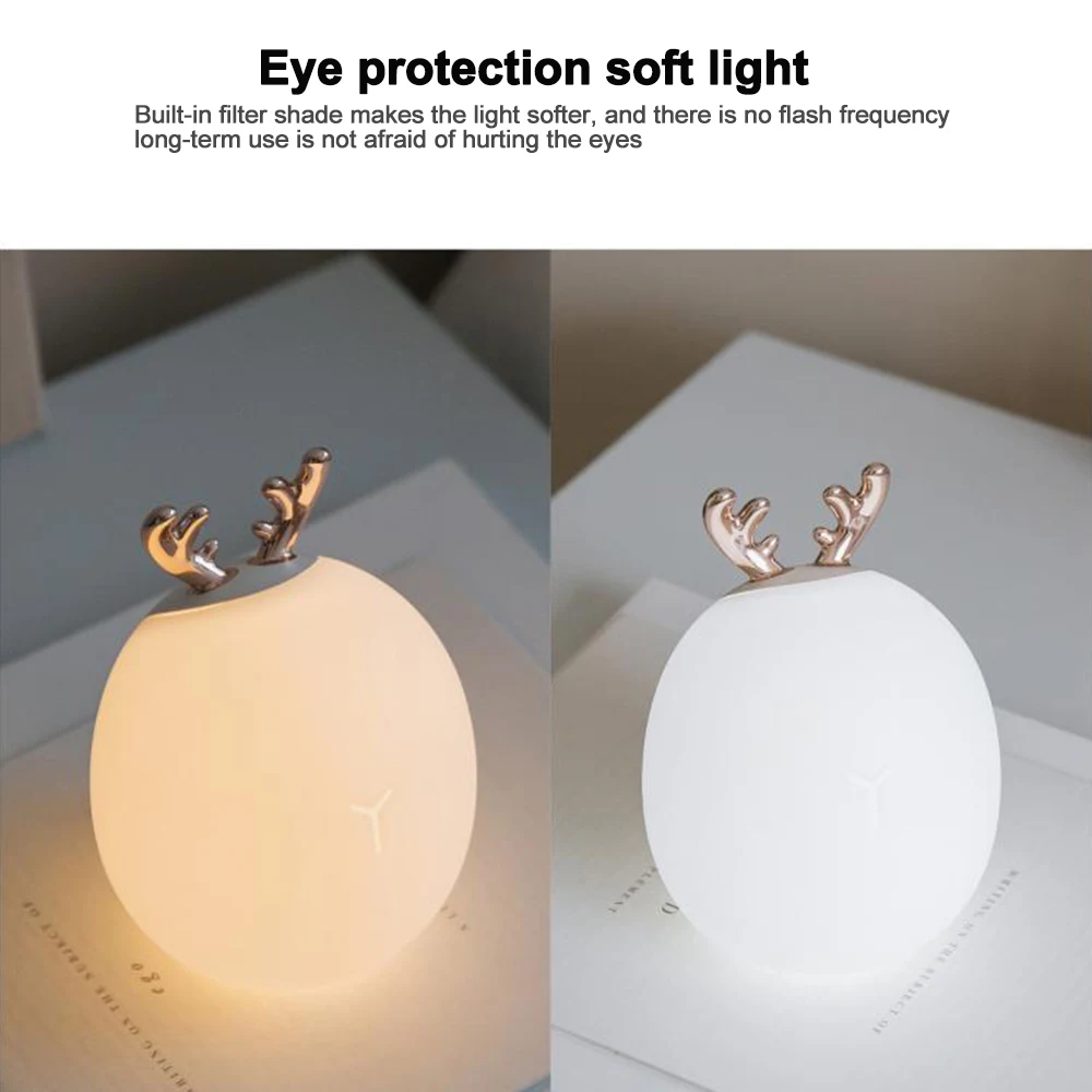  LED Night Light Cute Dimmable Rabbit/Giraffe Shape Silicone LED Cartoon Lamp USB Rechargeable For C - 4000182733460