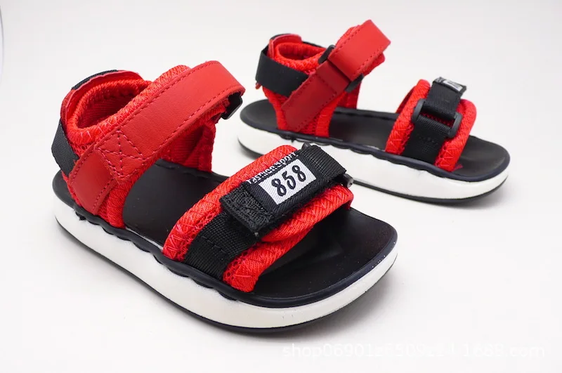 

2018 New Style Summer Children Sandals BOY'S Girls Baby Contrast Color 858 Velcro