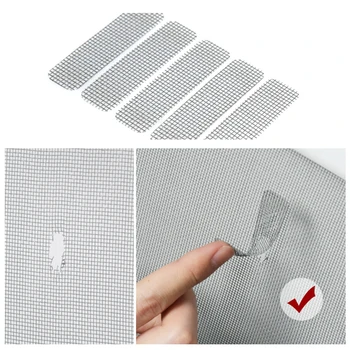 

5pcs Repair Broken Hole Tape Mosquito Netting Protector Small Sticky Patch Window Door for Household Kitchen Protection
