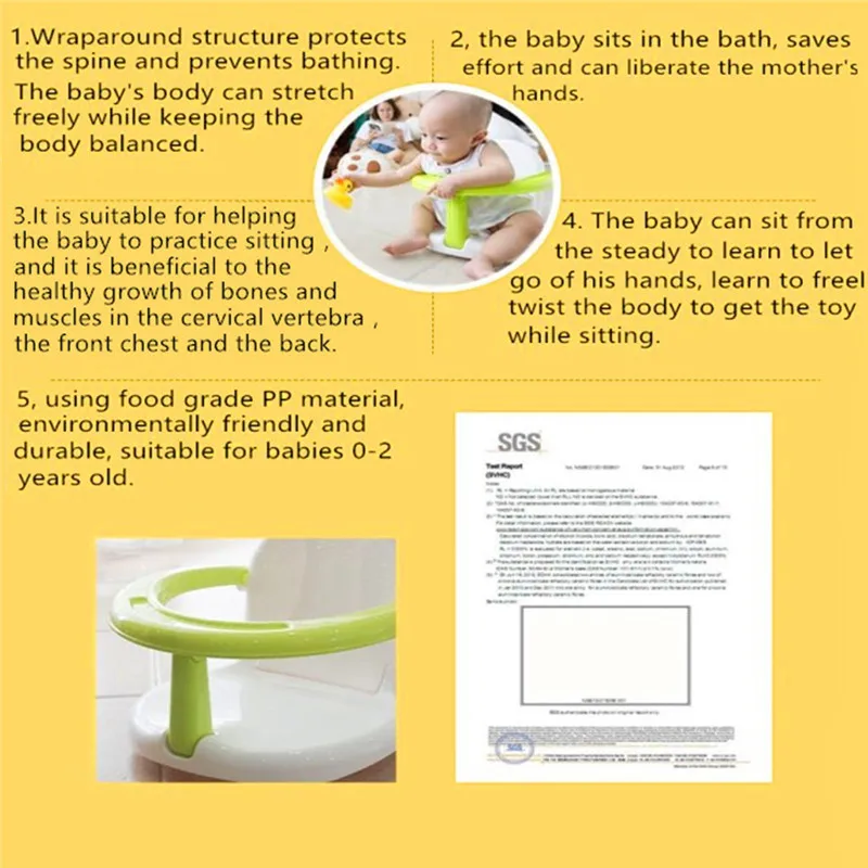 Baby shower seat Multifunctional Baby Bathtub Circle Baby Folding Non-slip Safety Toy Chair #4S04 (4)
