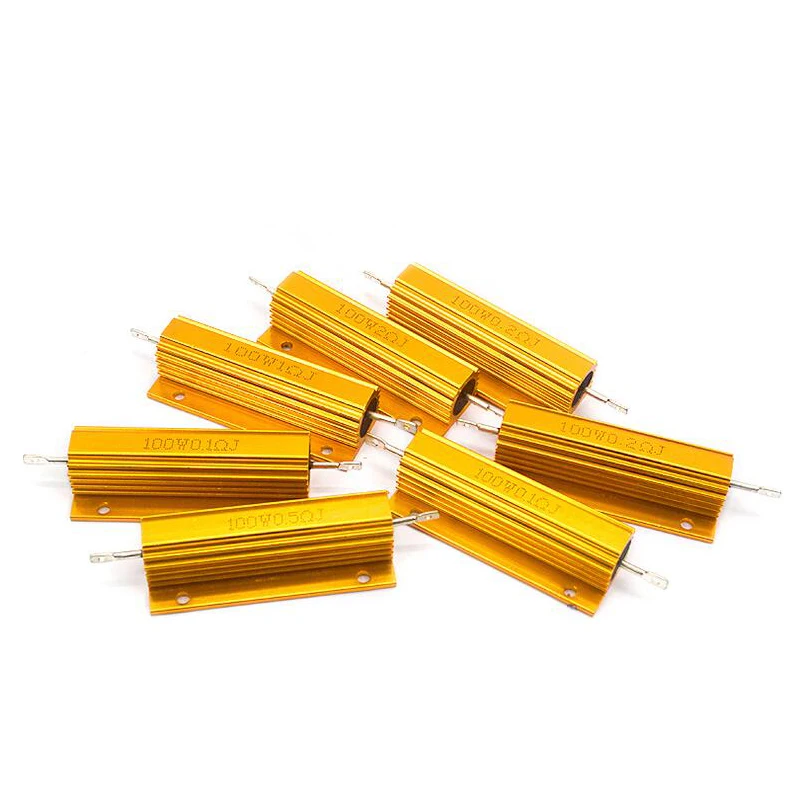 100W Aluminum Power Metal Shell Case Wirewound Resistor 0.01 ~ 100K 0.05 0.1 0.5 1 2 4 6 8 10 20 100 150 200 300 500 1K 10K ohm wirewound resistor