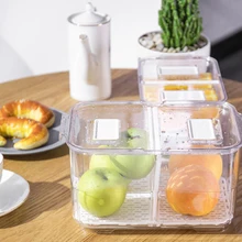 Холодильник Кухня дома прямоугольник фрукты овощи портативный многофункциональный Экономия пространства с крышкой дренажный ящик для хранения двойной герметичный