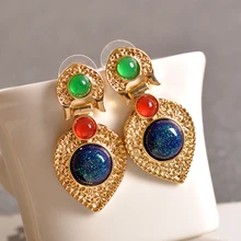 Новые Модные женские ювелирные изделия,, красивые вечерние серьги для девочек, синие/зеленые/красные смешанные подходящие серьги