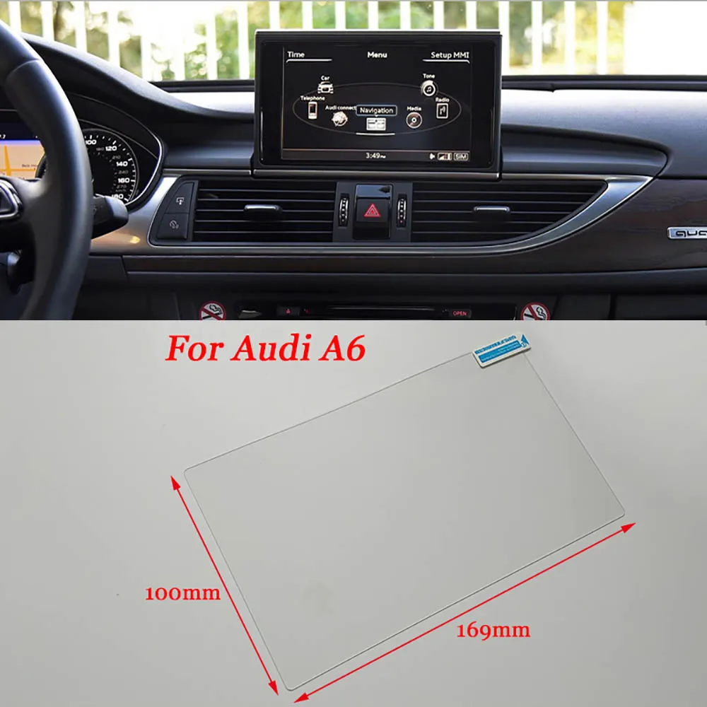 

GPS Navigation LCD Screen Tempered Steel Protective Film Sticker For Audi A6