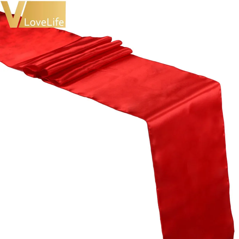 5pcs/lot Satin Table Runners Wedding Party Event Decor Supply Fabric Chair Sash Bow Cover Tablecloth Decoration | Дом и сад