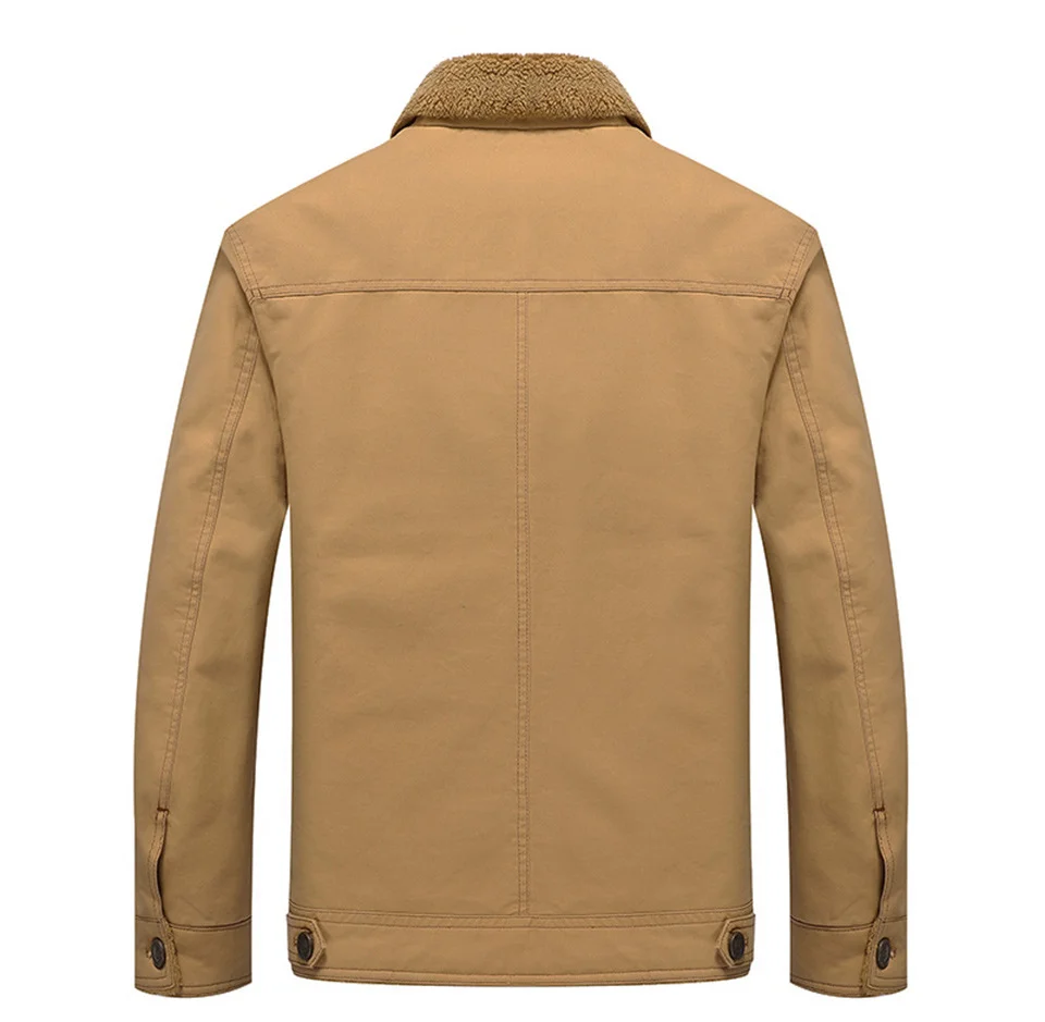 Men Jacket and Coat Trendy Warm Fleece Thick Warm Male fur collar Army Jacket Outwear Male acket Thicken Warm Winter Coats plus