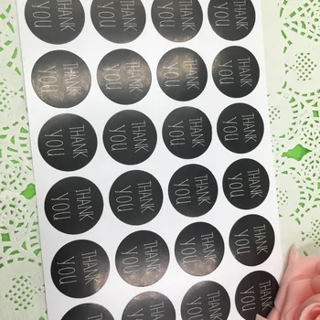 

500pcs black white Thank you sealing label Adhesive 3cm Seal packing Sticker Labels Accept Customize Logo MOQ:1000pcs