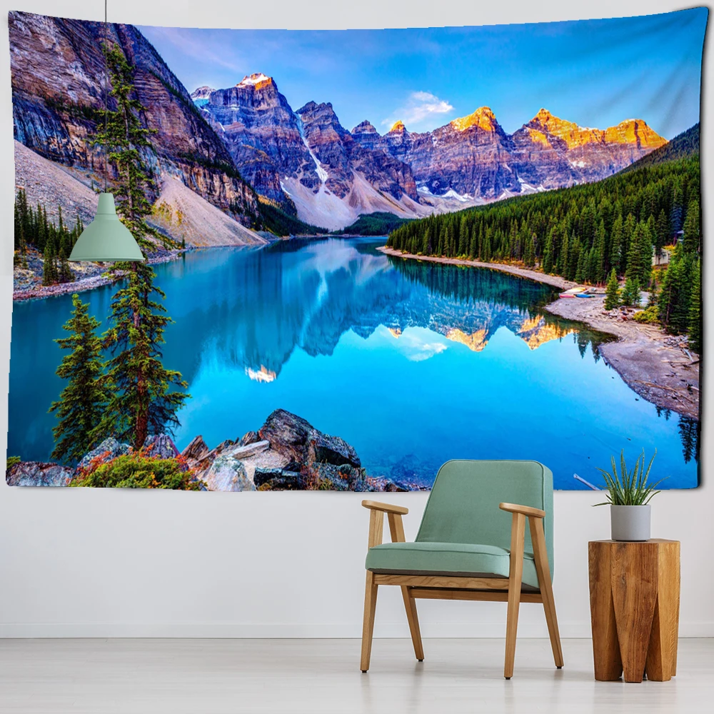 Cheap Tapiz de pintura paisajística para colgar en la pared, paisaje Natural colorido, colchón de viaje bohemio, estudio, arte de sala de estar, decoración pBQKMGJa5Zo