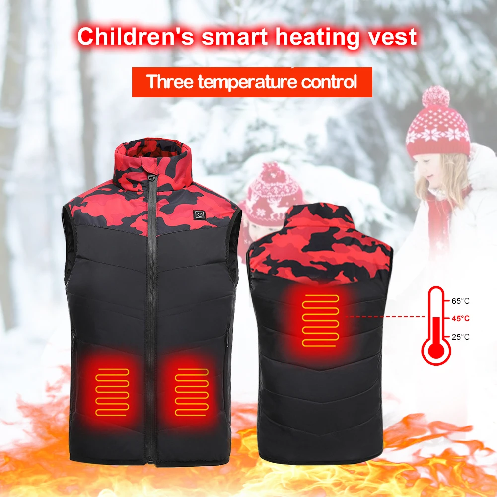 

Children's Autumn and Winter Lightweight Smart Heating Cotton Vest USB Infrared Electric Heating Vest Female Outdoor Warm Vest