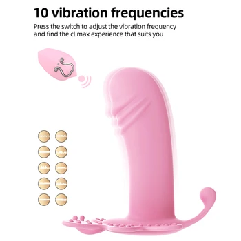Wearable Butterfly Dildo Vibrator G Spot Sex Toy for Women 10 Mode Clitoris Stimulator Wireless Remote Control Panties Vibrating 2