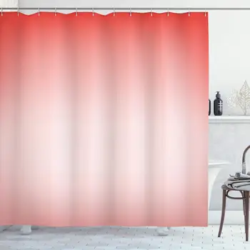 

Peach Shower Curtain, Abstract Ombre Composition in Feminine Colors with Dreamy Display Art Print, Cloth Fabric Bathroom Decor