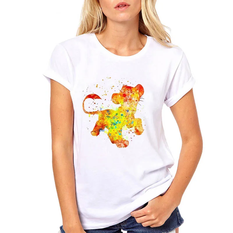 Женская футболка с милым принтом хакуны Матата лев Король женщина Харадзюку каваи Camisas Mujer Топ Футболка женская футболка - Цвет: bvr9931