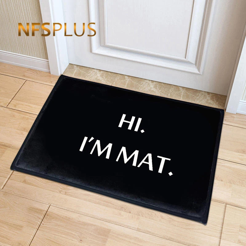 

Home Decorative Door Mat Hallway Doormat Flannel Fabric Welcome Printed Indoor Anti-Slip Floor Mat Carpet Non Slip Entrance Rug
