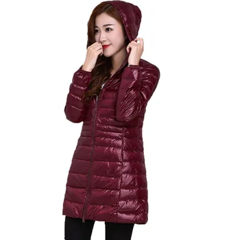 

18 Years Middle-aged Thin Hooded down Jacket Plus-sized 200 Wearable