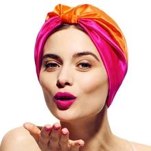 Мусульманская женская эластичная полиэфирная мягкая шляпа, женская шапочка для купания, женский Уход за волосами шапочка, женские Однотонные эластичные спальные шапки для волос